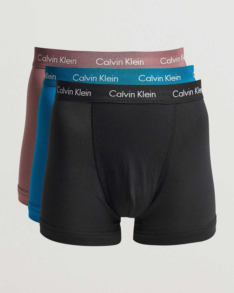 Uomini | Biancheria intima | Calvin Klein | Cotton Stretch Trunk 3-pack Black/Rose/Ocean
