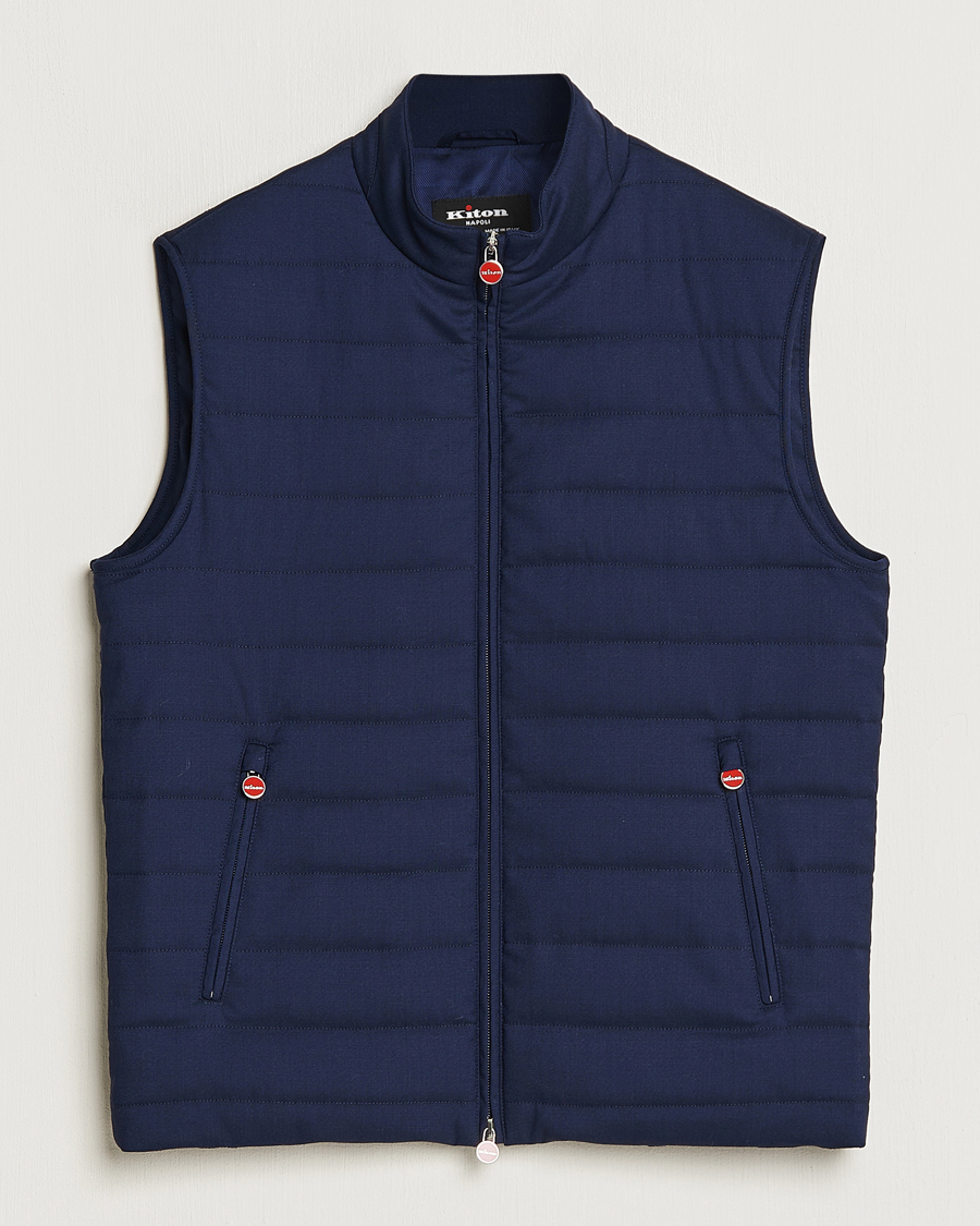Uomini | Giacche | Kiton | Technical Wool Gilet Navy