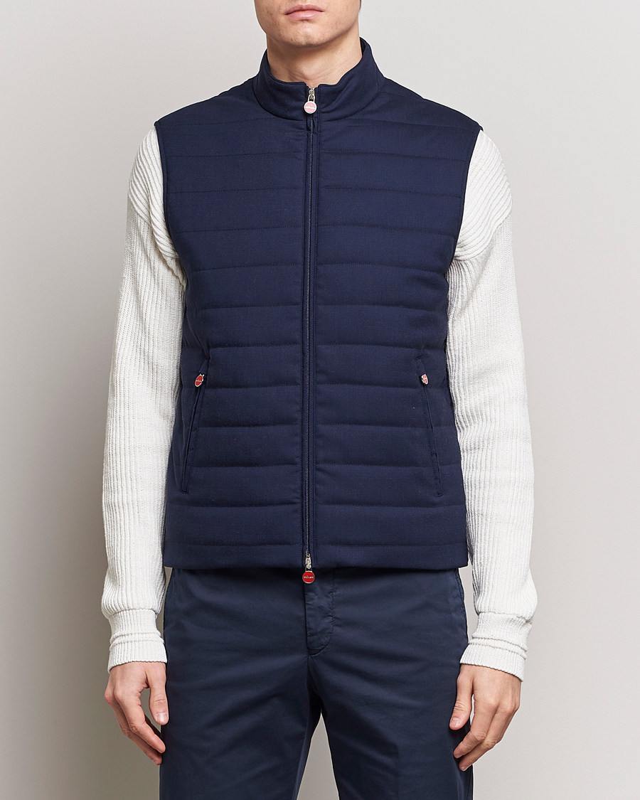 Uomini | Giacche | Kiton | Technical Wool Gilet Navy