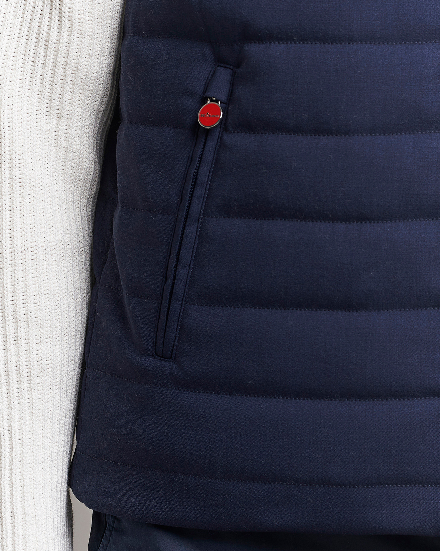 Uomini | Giacche | Kiton | Technical Wool Gilet Navy