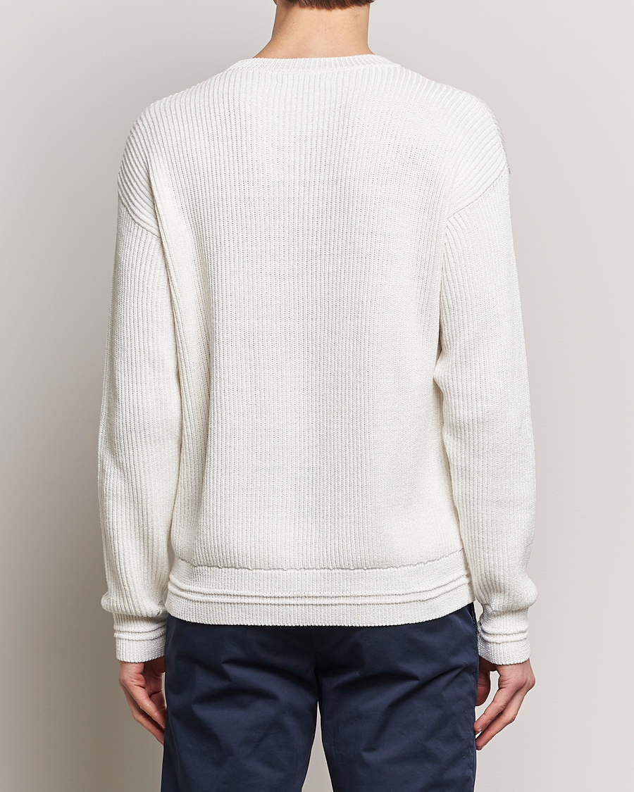 Uomini | Maglieria | Kiton | Cotton/Silk Rib Pullover Off White
