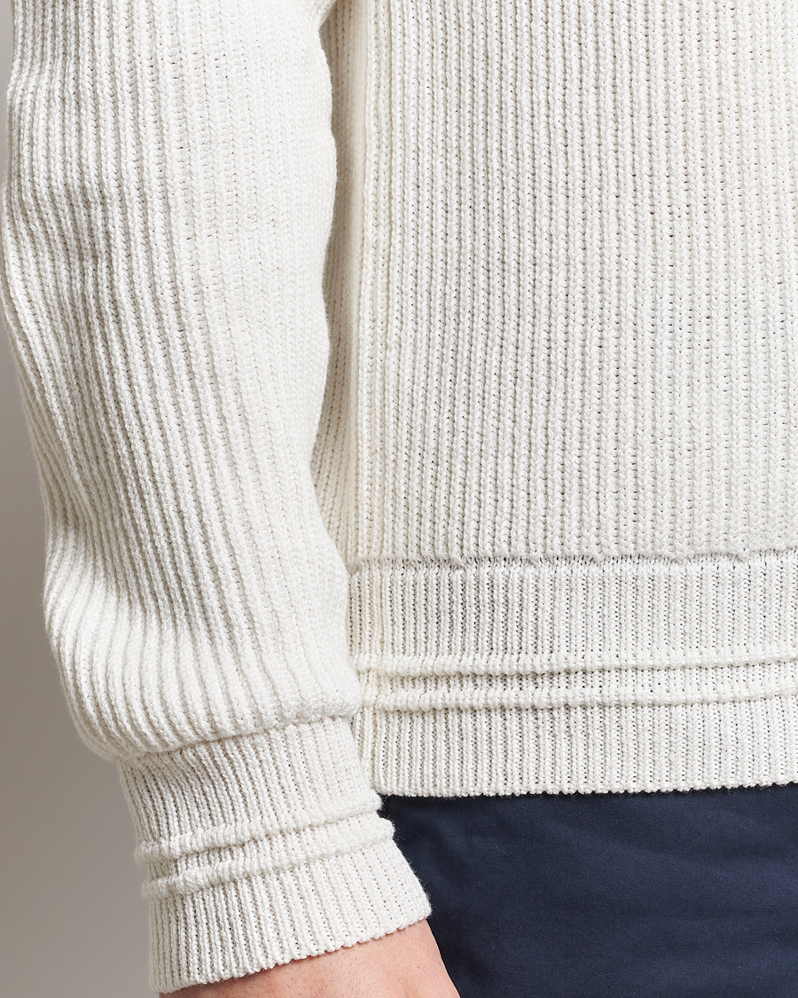 Uomini | Maglieria | Kiton | Cotton/Silk Rib Pullover Off White