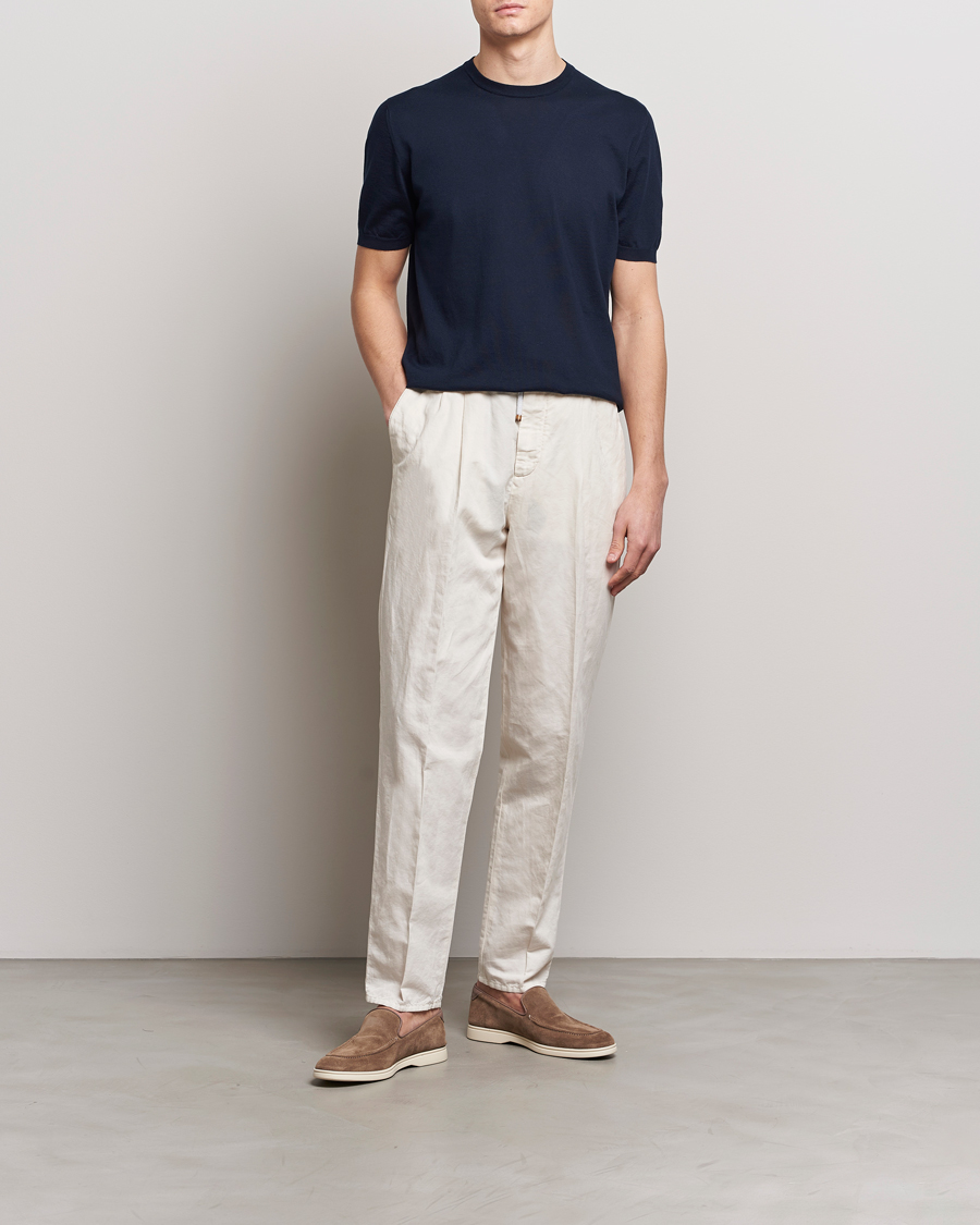 Uomini | T-shirt | Kiton | Sea Island Cotton Knit T-Shirt Navy