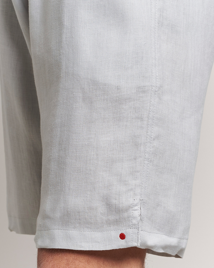 Uomini | Pantaloncini | Kiton | Linen Drawstring Shorts Light Grey