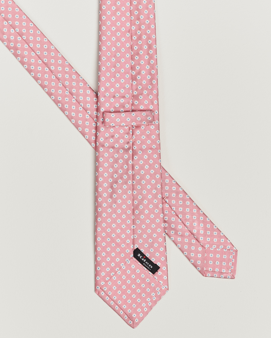 Uomini | Kiton Micro Flower Silk Tie Pink | Kiton | Micro Flower Silk Tie Pink