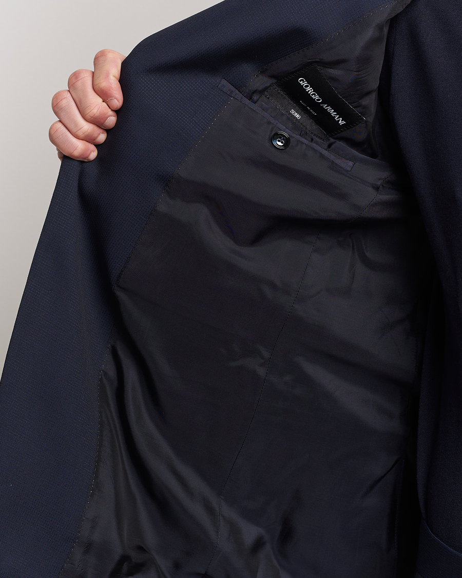 Uomini | Abiti | Giorgio Armani | Slim Fit Peak Lapel Wool Suit Navy