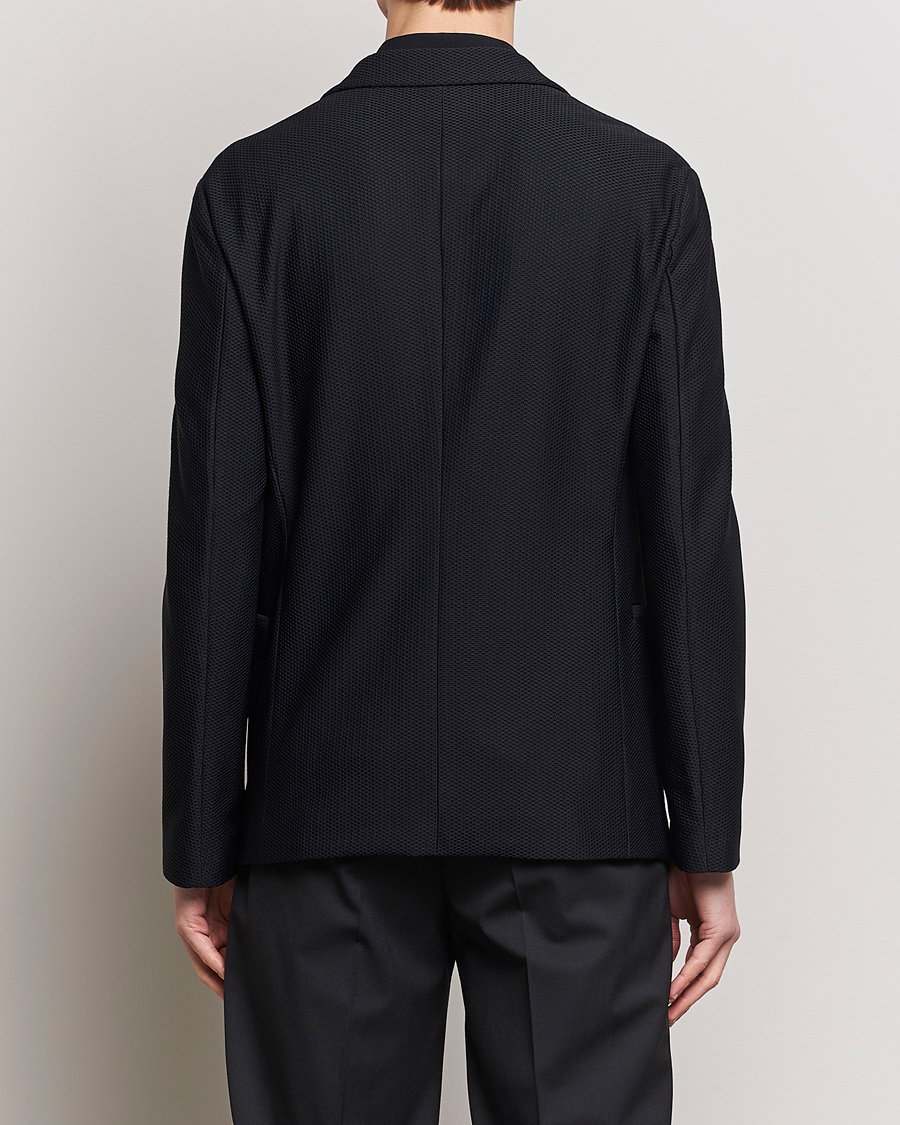 Uomini | Blazers | Giorgio Armani | Single Breasted Mesh Blazer Black