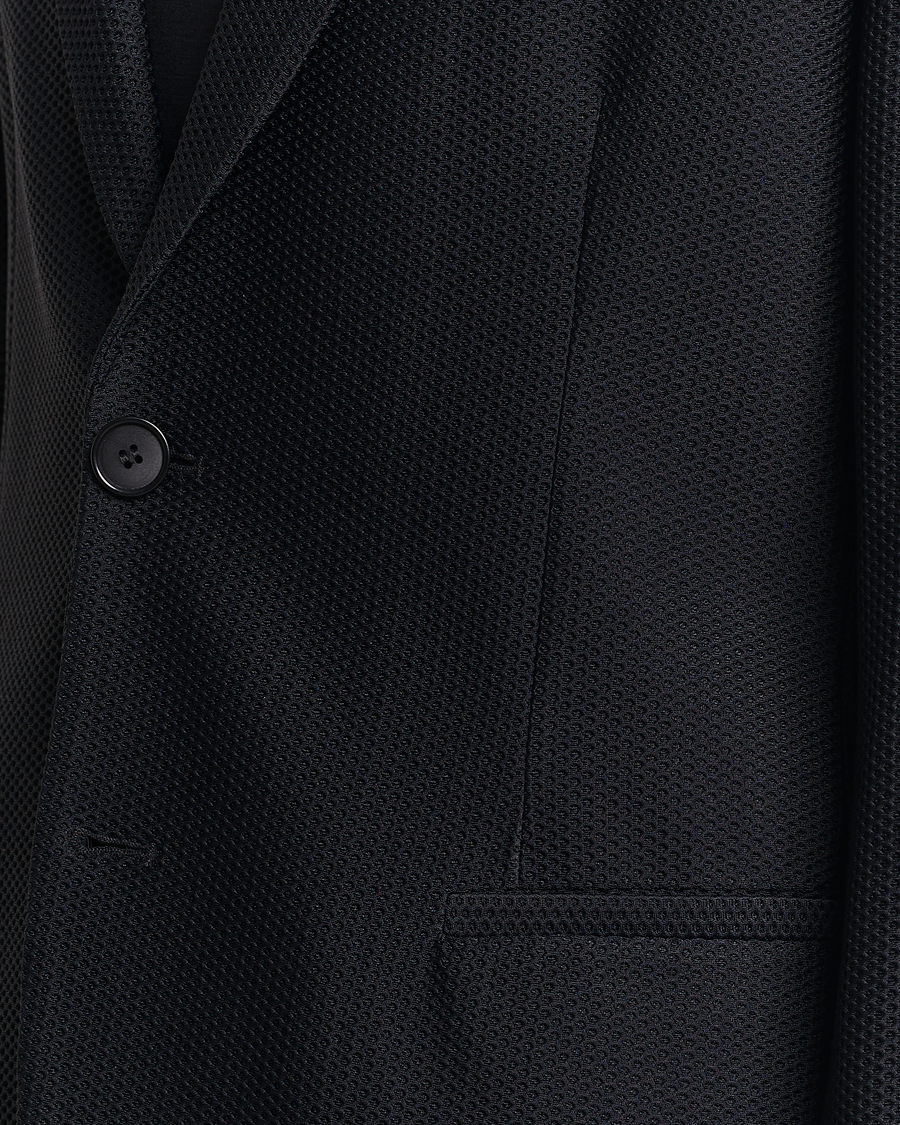 Uomini | Blazers | Giorgio Armani | Single Breasted Mesh Blazer Black