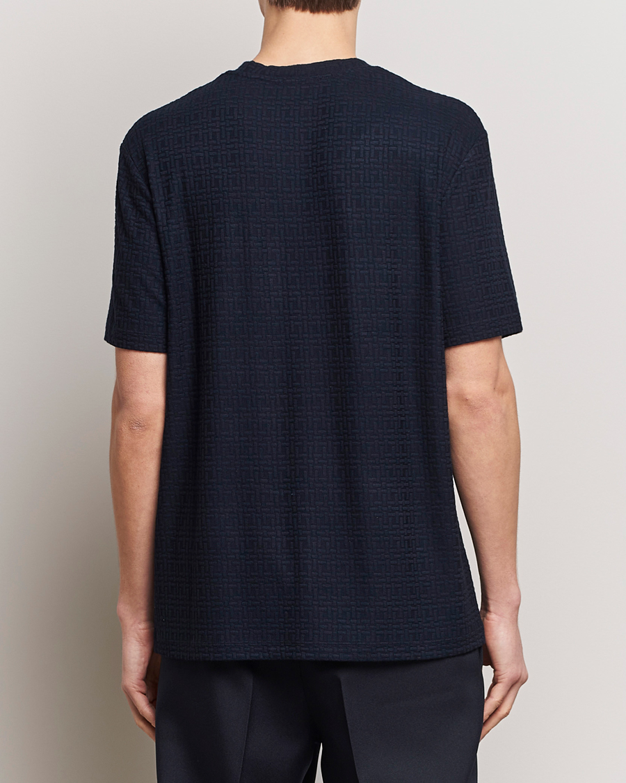 Uomini | T-shirt | Giorgio Armani | Short Sleeve Cashmere Stretch T-Shirt Navy