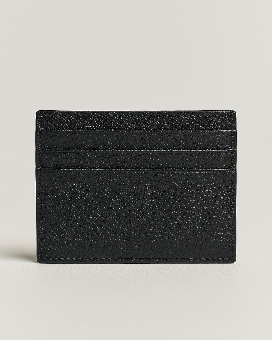 Uomini | Giorgio Armani Grain Leather Card Holder Black Calf | Giorgio Armani | Grain Leather Card Holder Black Calf