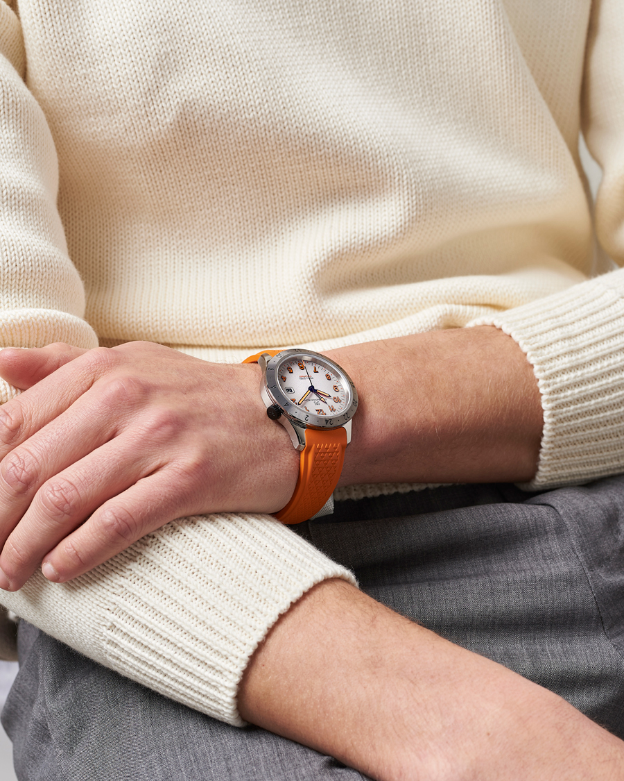 Uomini | Sjöö Sandström Royal Steel Worldtimer 41mm Annual Edition Orange | Sjöö Sandström | Royal Steel Worldtimer 41mm Annual Edition Orange
