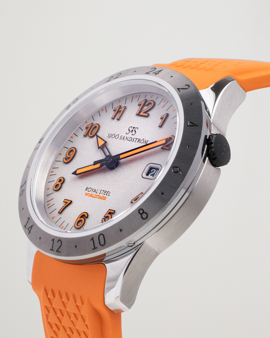 Uomini | Sjöö Sandström Royal Steel Worldtimer 41mm Annual Edition Orange | Sjöö Sandström | Royal Steel Worldtimer 41mm Annual Edition Orange
