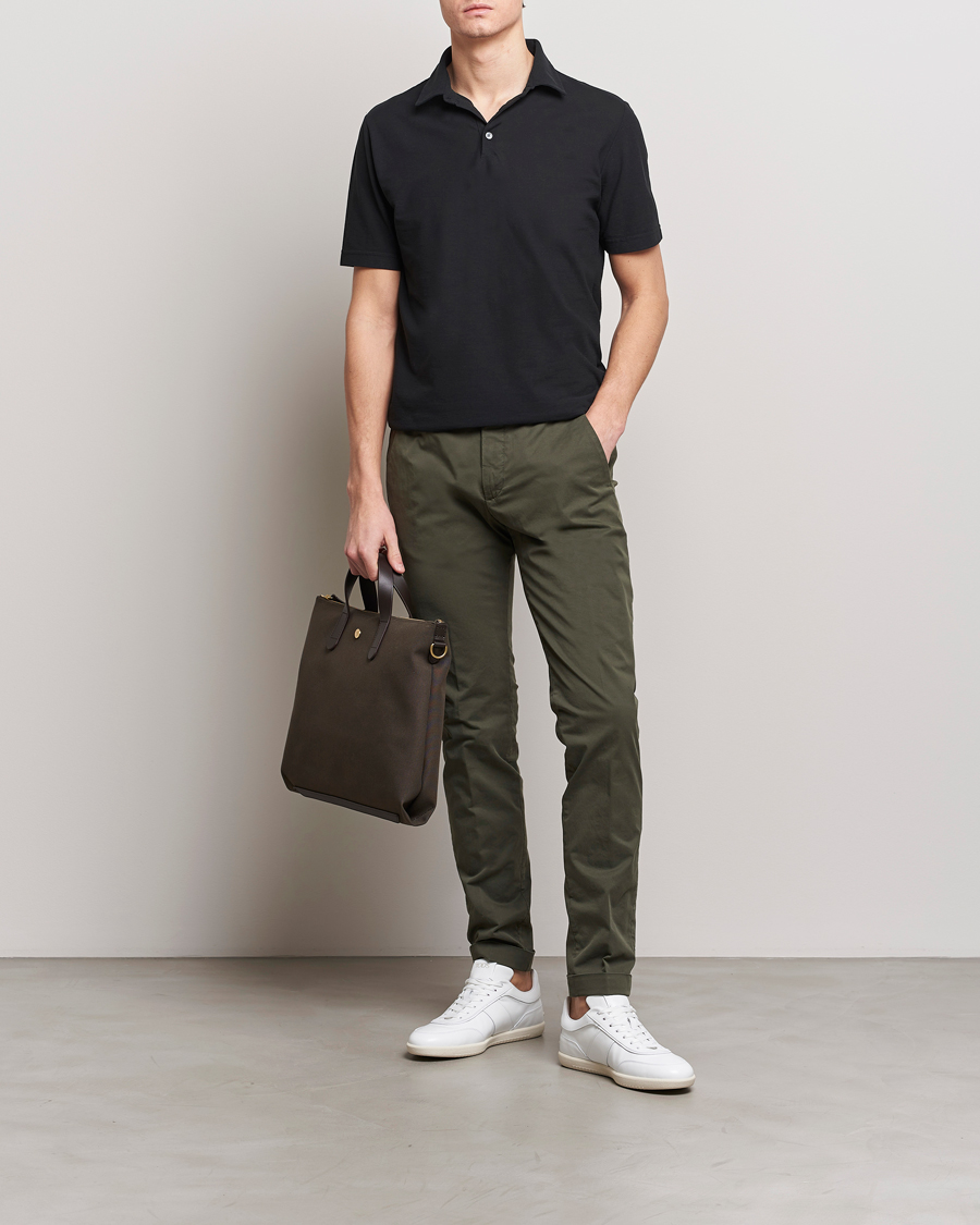 Uomini | Pantaloni | Briglia 1949 | Slim Fit Cotton Stretch Chinos Olive