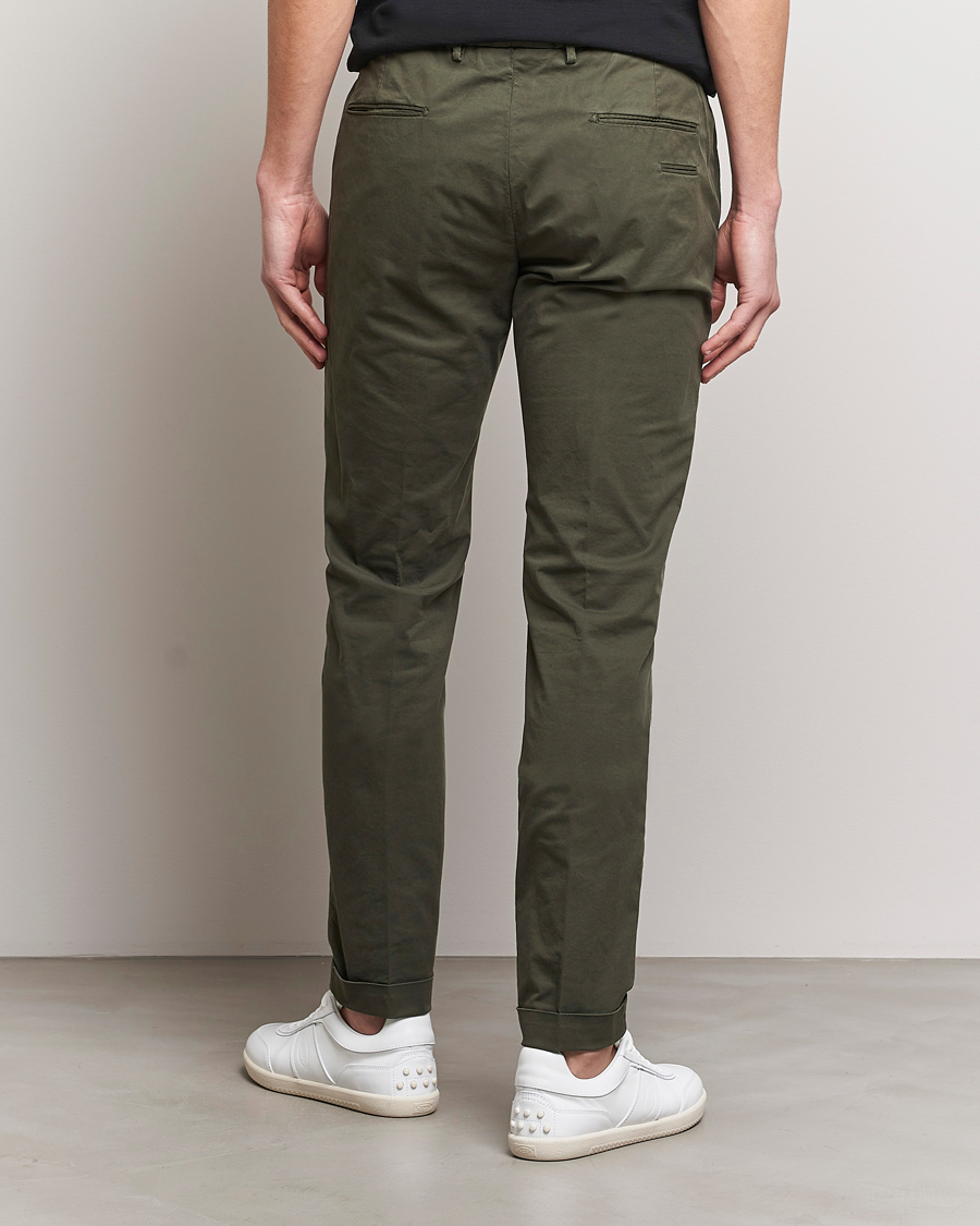 Uomini | Pantaloni | Briglia 1949 | Slim Fit Cotton Stretch Chinos Olive