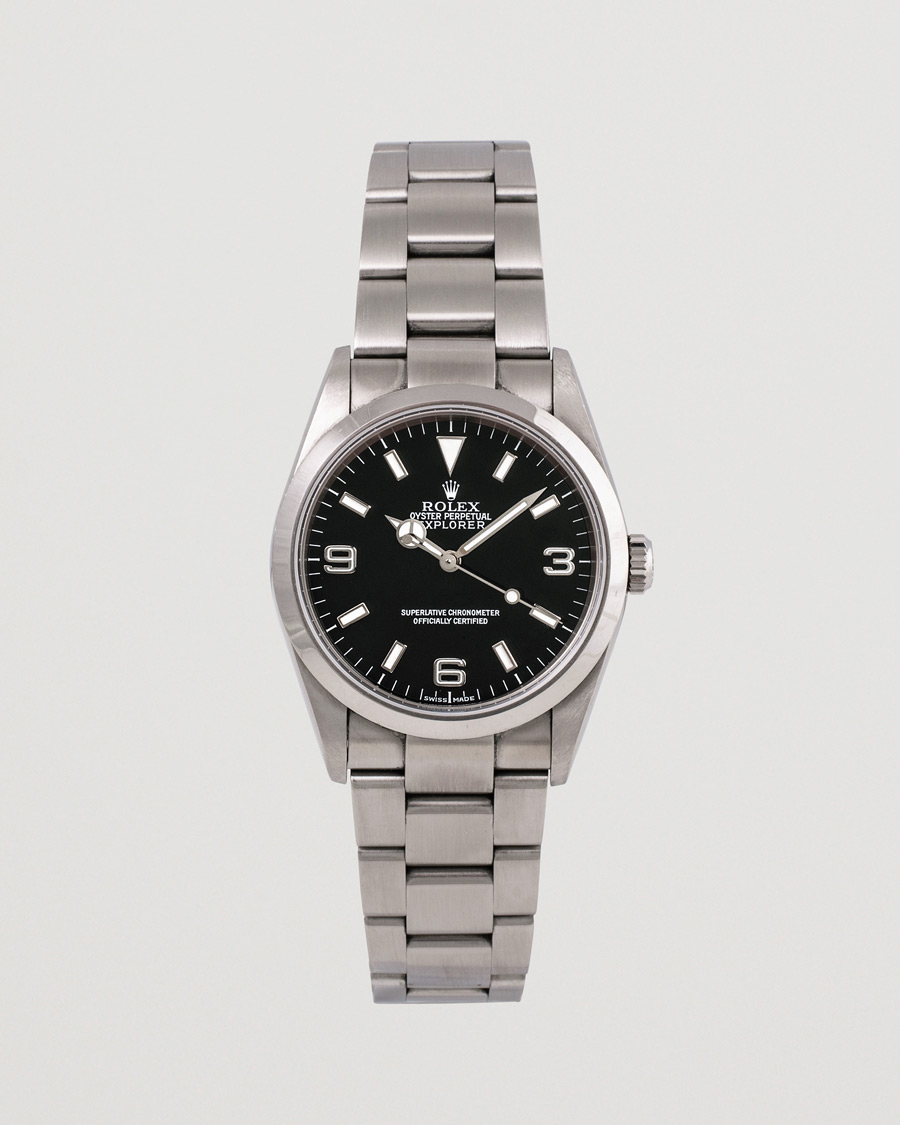 Uomini | Rolex Pre-Owned Explorer 114270 Steel Black Silver | Rolex Pre-Owned | Explorer 114270 Steel Black Silver