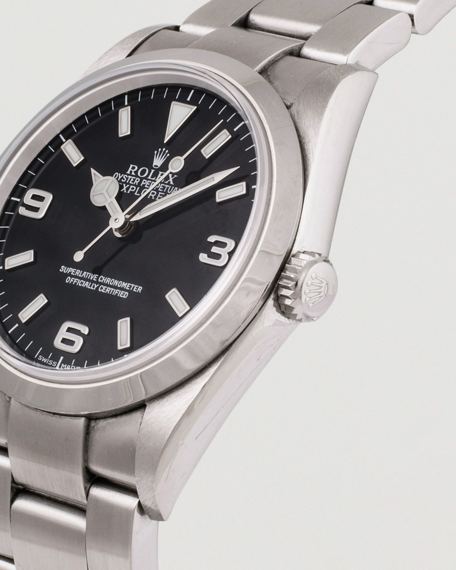 Uomini | Rolex Pre-Owned Explorer 114270 Steel Black Silver | Rolex Pre-Owned | Explorer 114270 Steel Black Silver