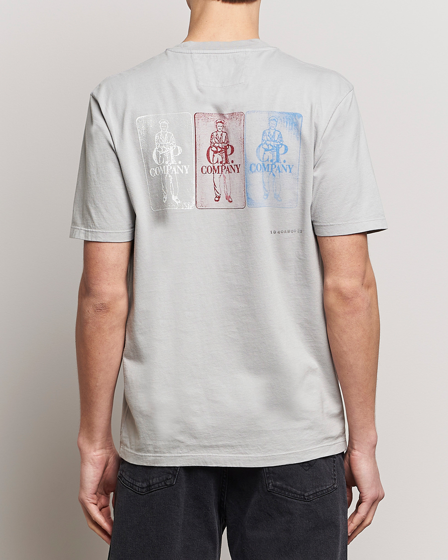 Uomini | T-shirt | C.P. Company | Short Sleeve Hand Printed T-Shirt Grey