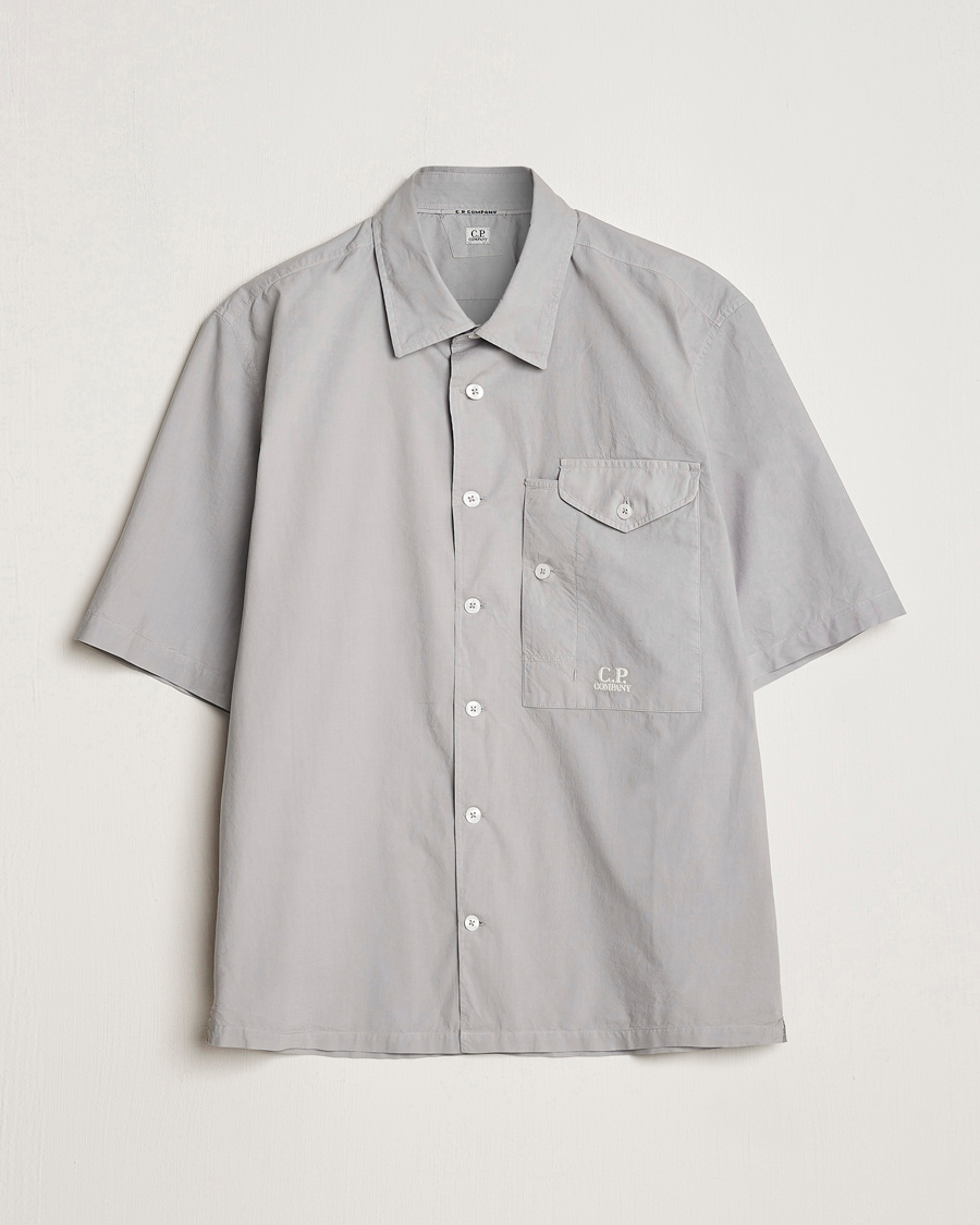 Uomini | Camicie | C.P. Company | Short Sleeve Popline Shirt Grey
