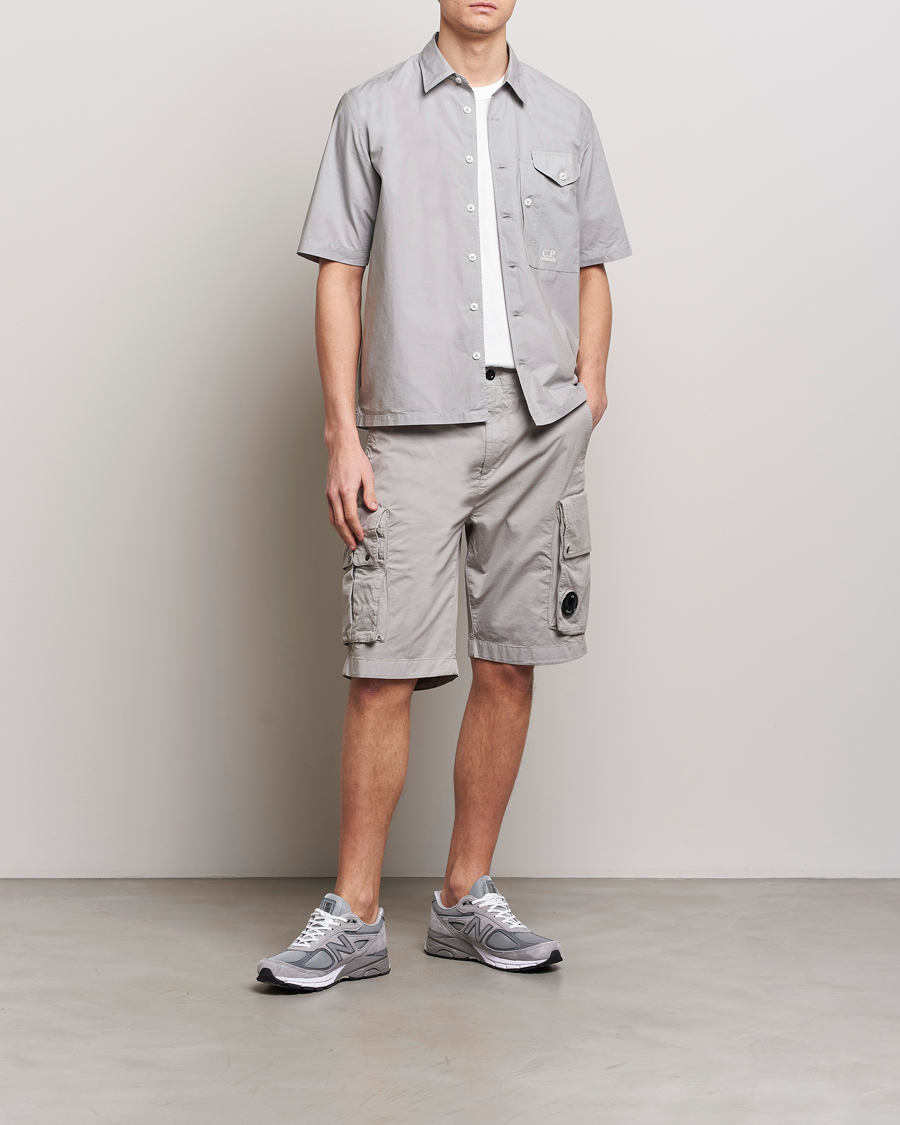 Uomini | Camicie | C.P. Company | Short Sleeve Popline Shirt Grey