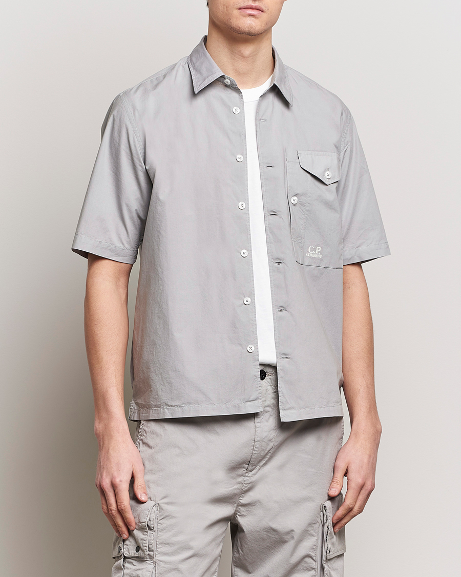 Uomini | Camicie | C.P. Company | Short Sleeve Popline Shirt Grey