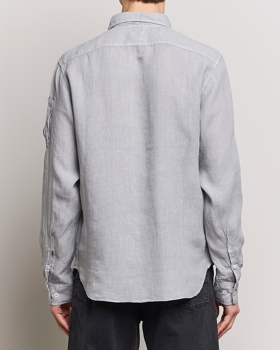 Uomini | Camicie | C.P. Company | Long Sleeve Linen Shirt Grey