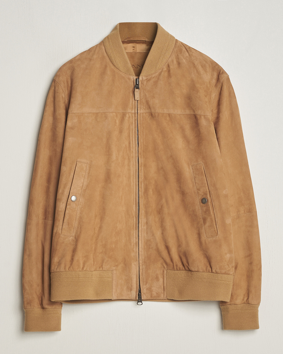 Uomini | Giacche | Gant | Suede Bombar Jacket Dark Khaki