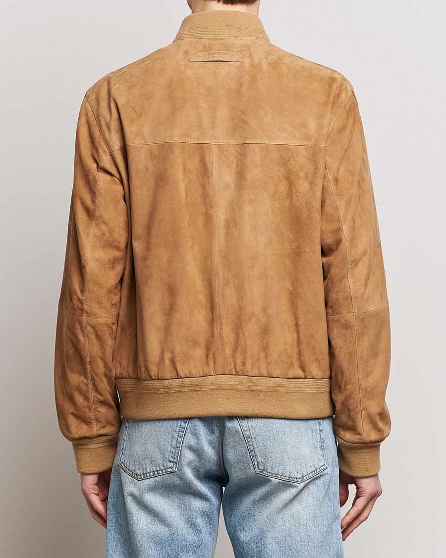 Uomini | Giacche | Gant | Suede Bombar Jacket Dark Khaki