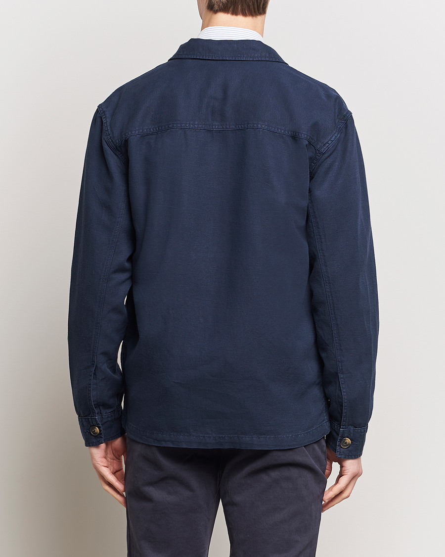 Uomini | Camicie | GANT | Linen/Cotton Twill Overshirt Marine