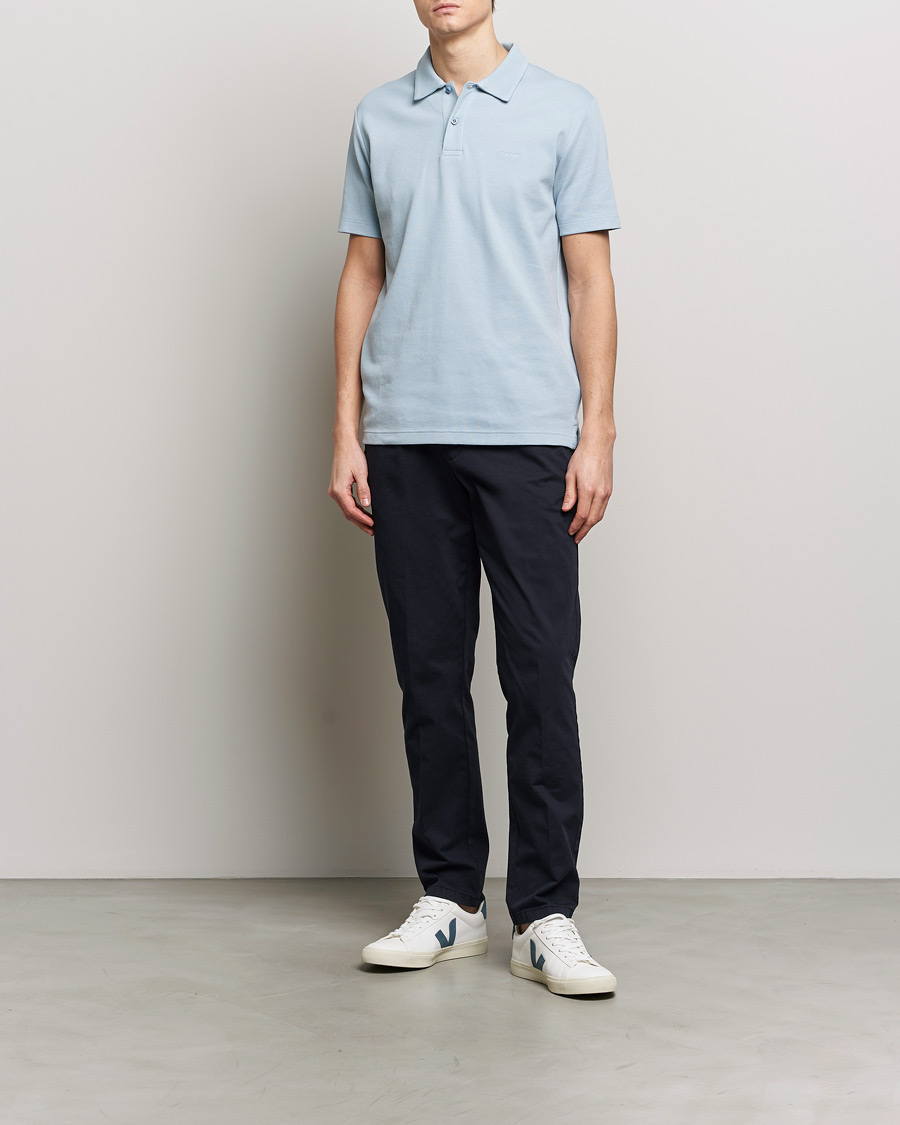 Uomini | Polo | GANT | Waffle Textured Polo Dove Blue