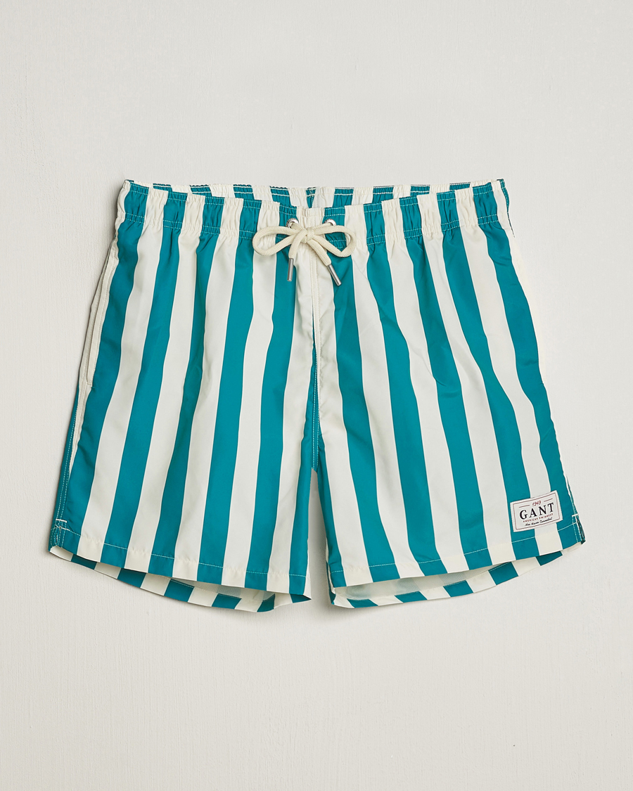 Uomini | Costumi da bagno | Gant | Blockstriped Swimshorts Ocean Turquoise