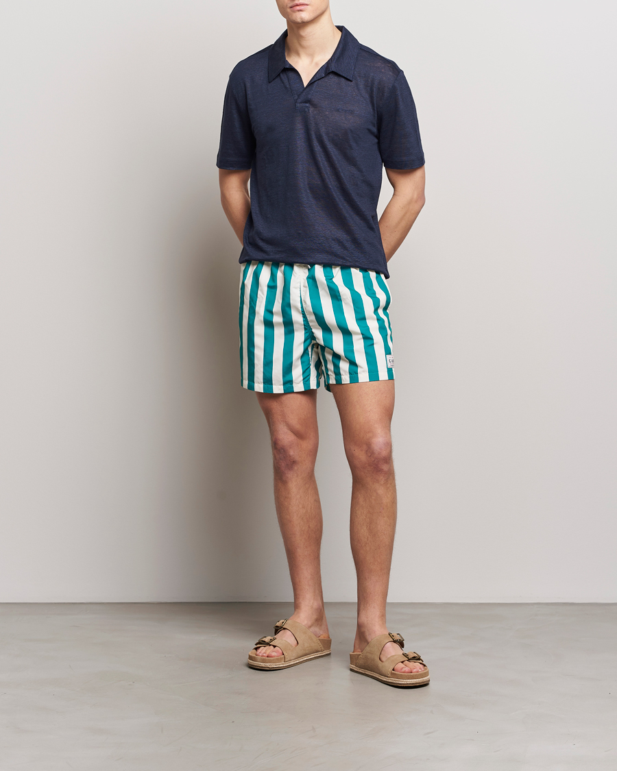 Uomini | Costumi da bagno | Gant | Blockstriped Swimshorts Ocean Turquoise