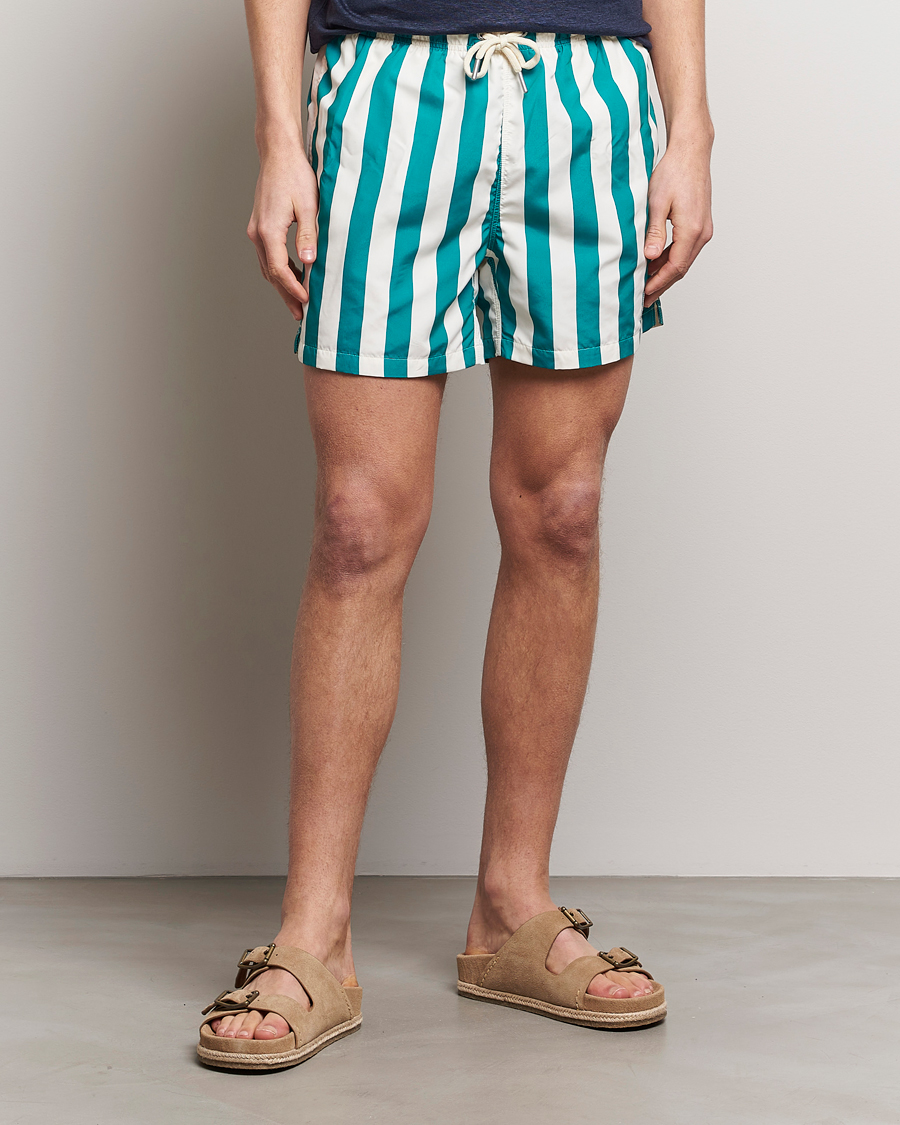 Uomini | Costumi da bagno | Gant | Blockstriped Swimshorts Ocean Turquoise