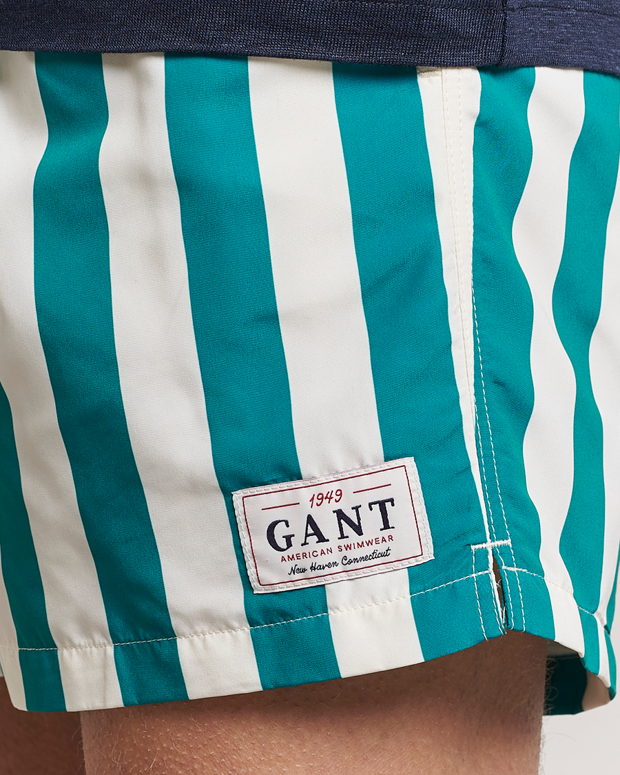 Uomini | Costumi da bagno | Gant | Blockstriped Swimshorts Ocean Turquoise