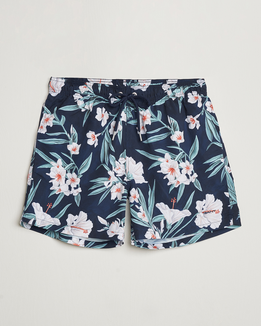 Uomini | Costumi da bagno | GANT | Printed Flower Swimshorts Evening Blue