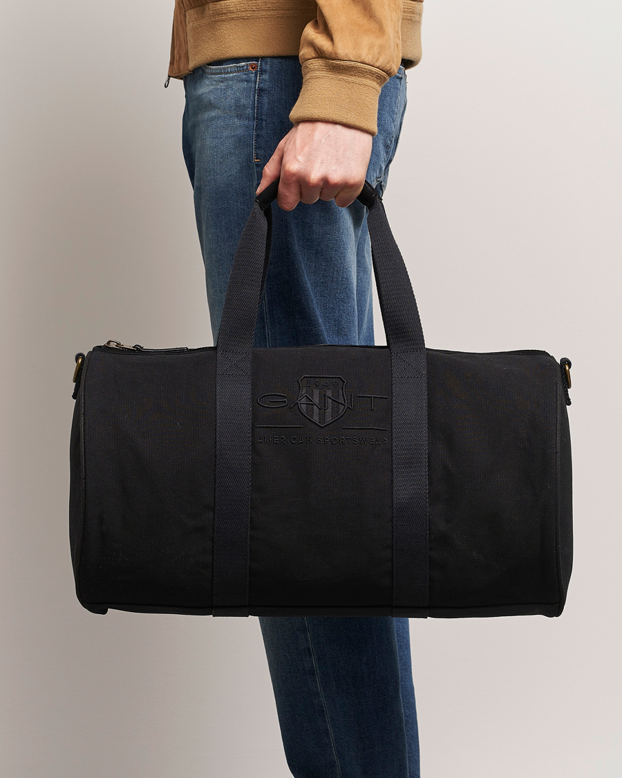 Uomini | GANT Tonal Shield Duffle Bag Ebony Black | GANT | Tonal Shield Duffle Bag Ebony Black