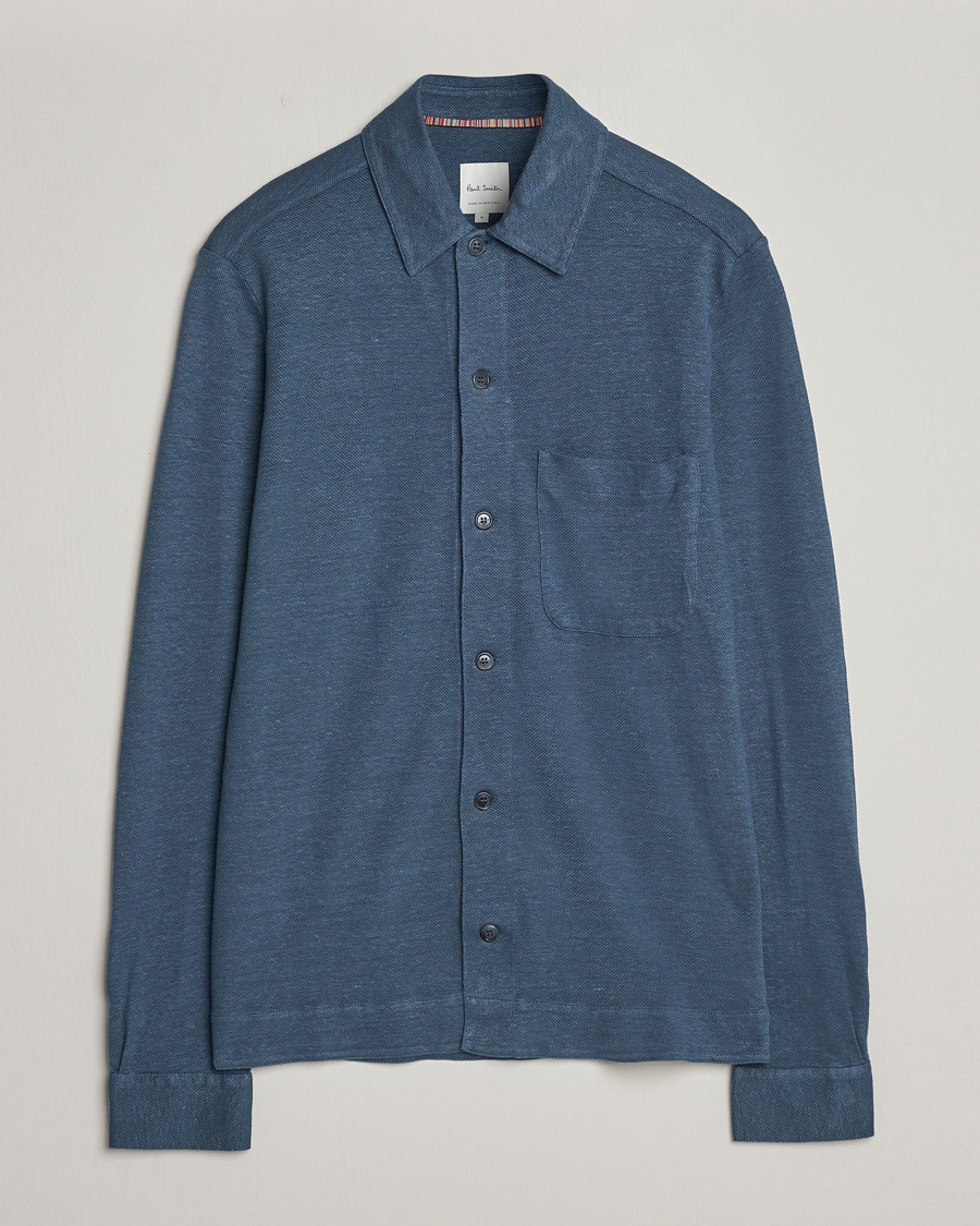 Uomini | Camicie | Paul Smith | Linen Jersey Shirt Blue