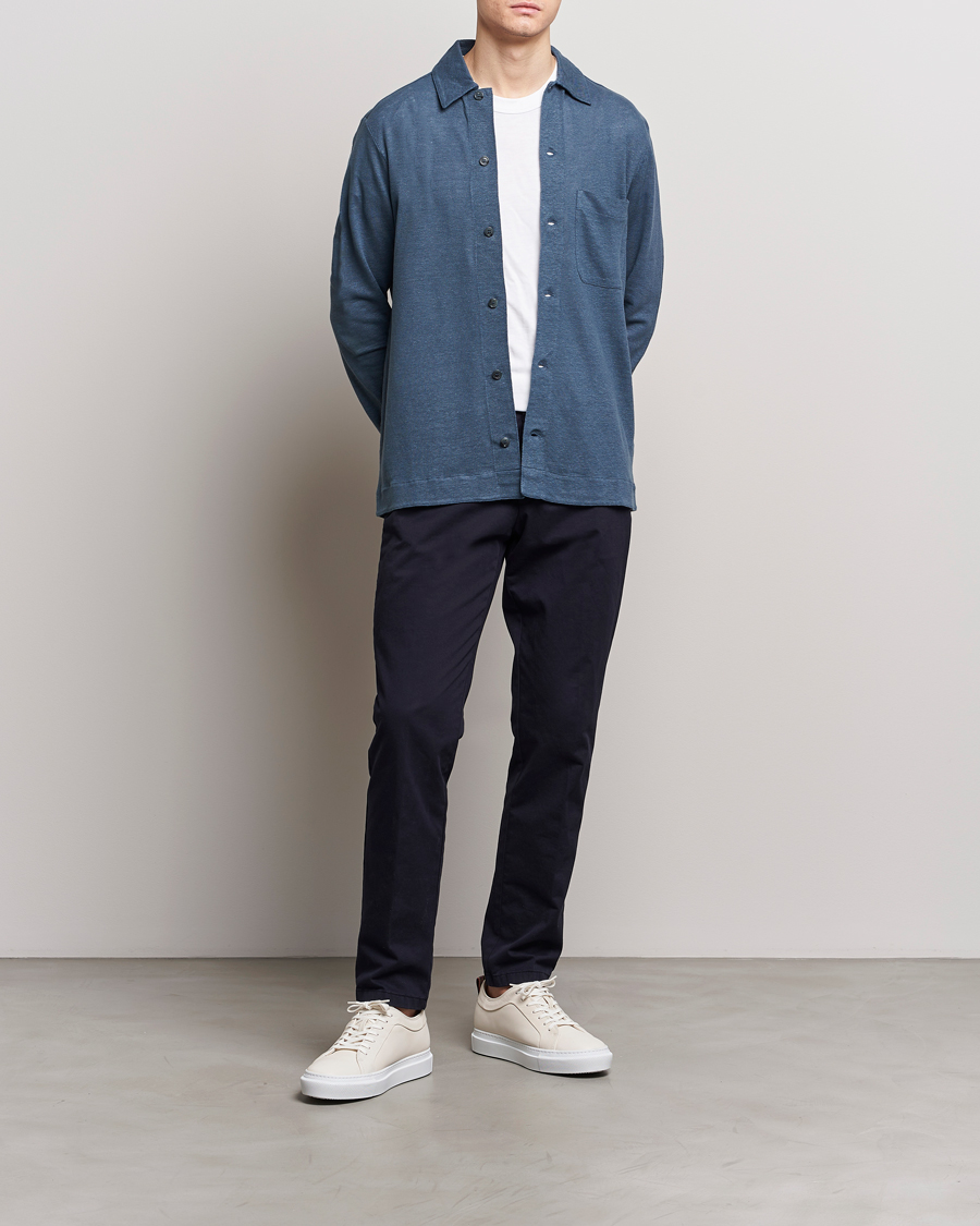 Uomini | Camicie | Paul Smith | Linen Jersey Shirt Blue