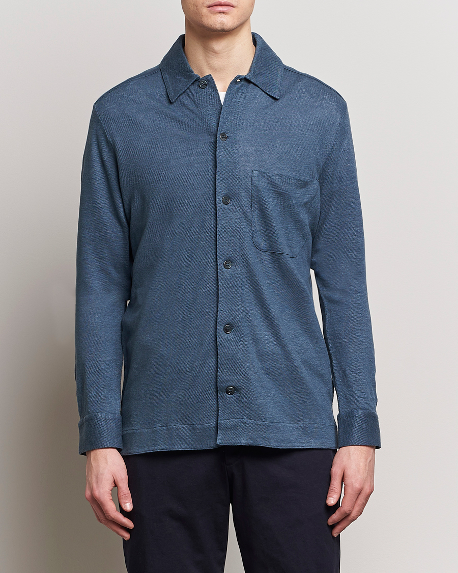 Uomini | Camicie | Paul Smith | Linen Jersey Shirt Blue