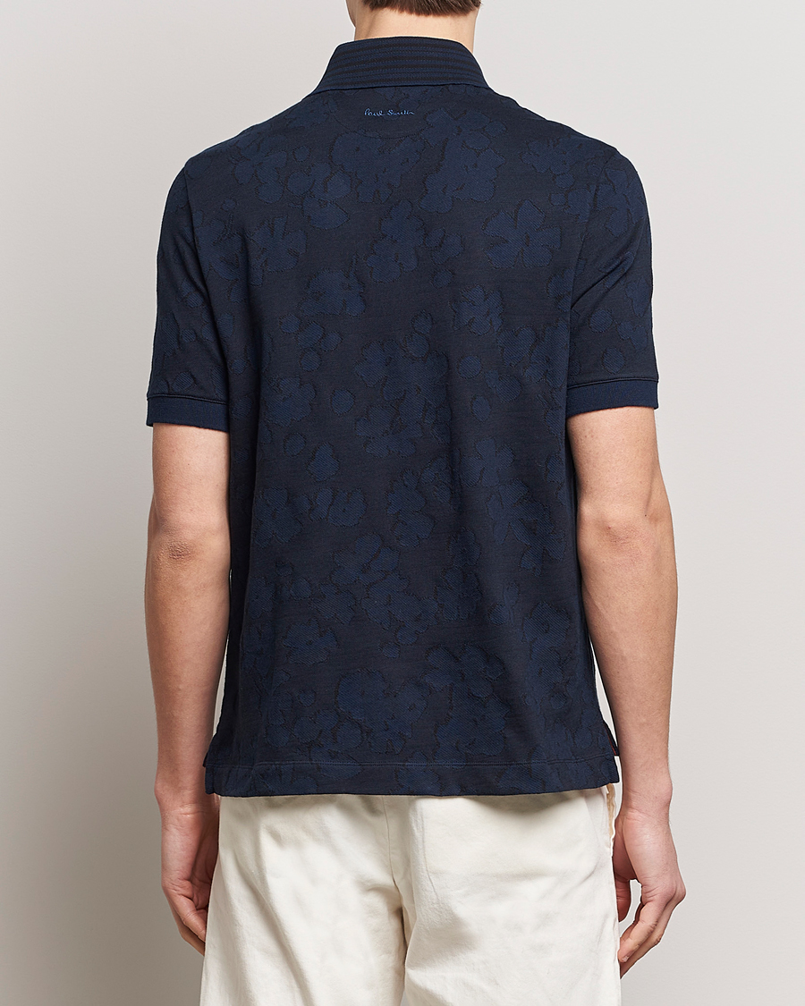 Uomini | Camicie | Paul Smith | Floral Jacquard Short Sleeve Shirt Navy