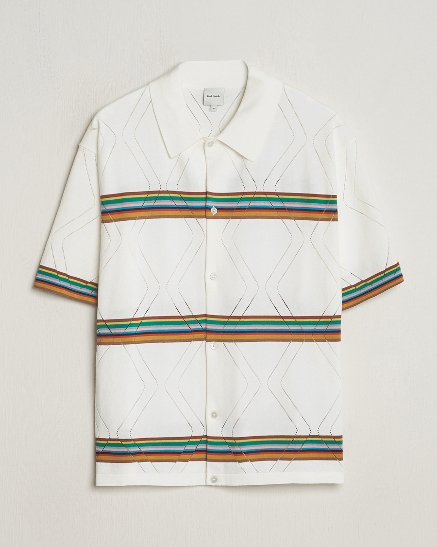 Uomini | Camicie | Paul Smith | Cotton Knitted Short Sleeve Shirt White