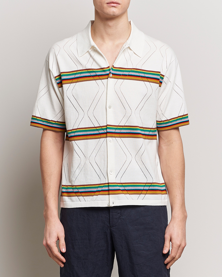 Uomini | Camicie | Paul Smith | Cotton Knitted Short Sleeve Shirt White