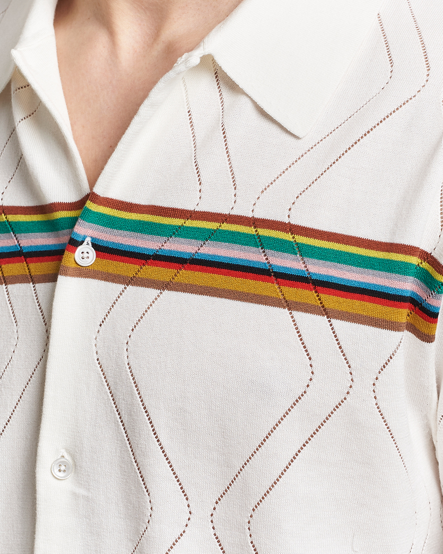 Uomini | Camicie | Paul Smith | Cotton Knitted Short Sleeve Shirt White