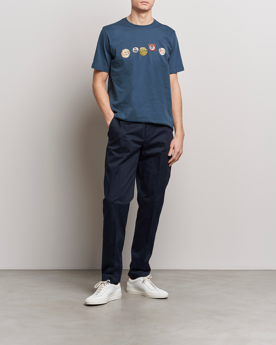 Uomini | T-shirt | PS Paul Smith | Organic Cotton Badges Crew Neck T-Shirt Blue