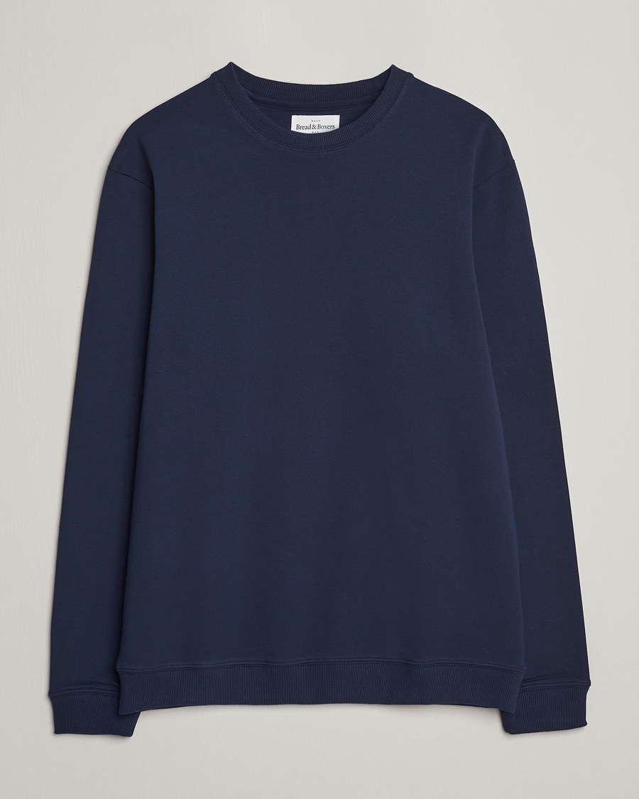 Uomini | Maglieria | Bread & Boxers | Loungewear Crew Neck Sweatshirt Navy Blue