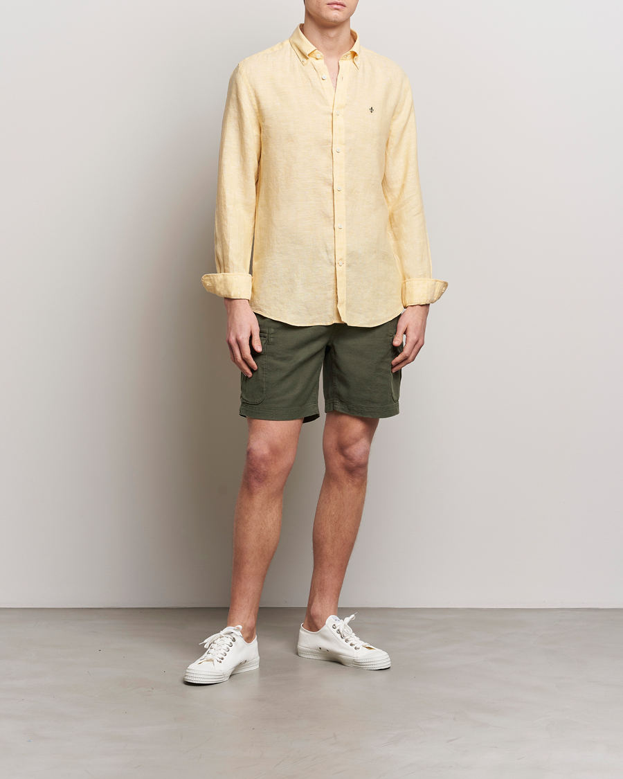 Uomini | Pantaloncini | Morris | Cargo Linen Shorts Olive