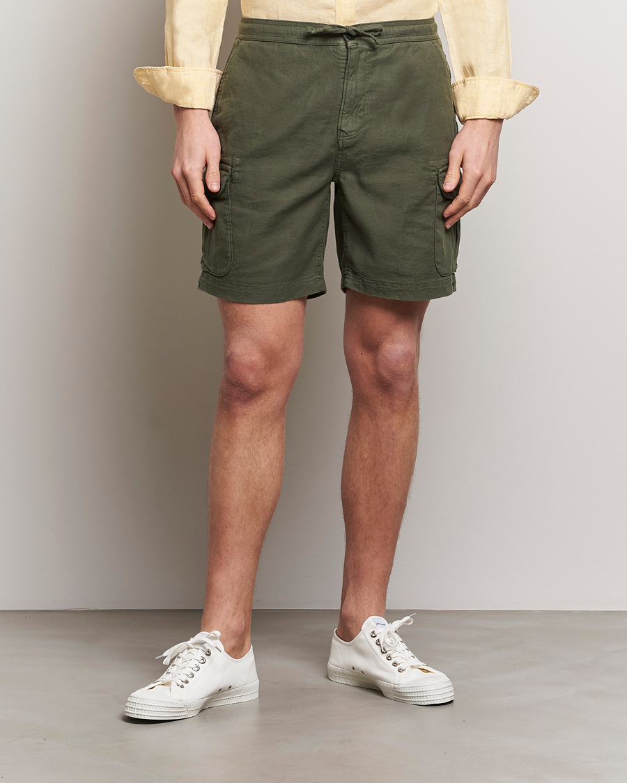 Uomini | Pantaloncini | Morris | Cargo Linen Shorts Olive