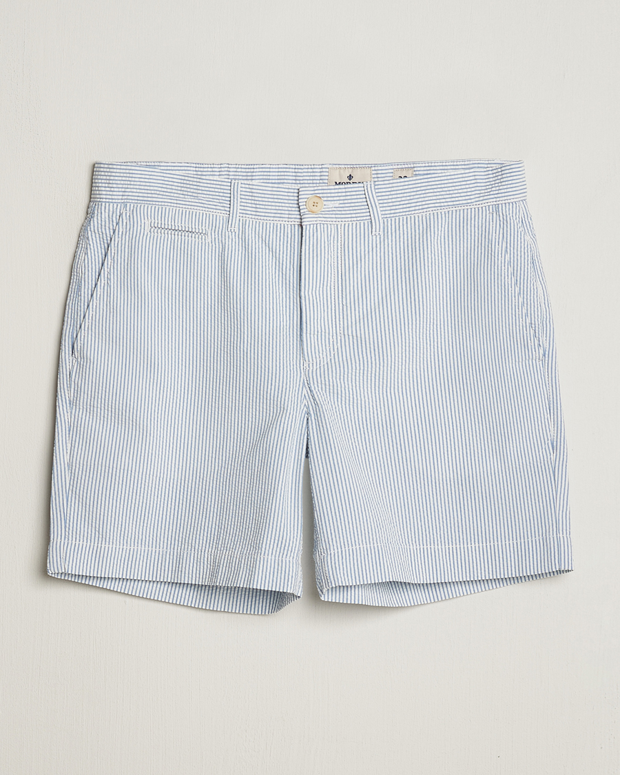Uomini | Pantaloncini | Morris | Seersucker Summer Shorts Light Blue
