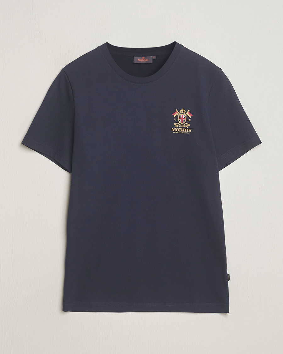Uomini | T-shirt | Morris | Crew Neck Cotton T-Shirt Old Blue