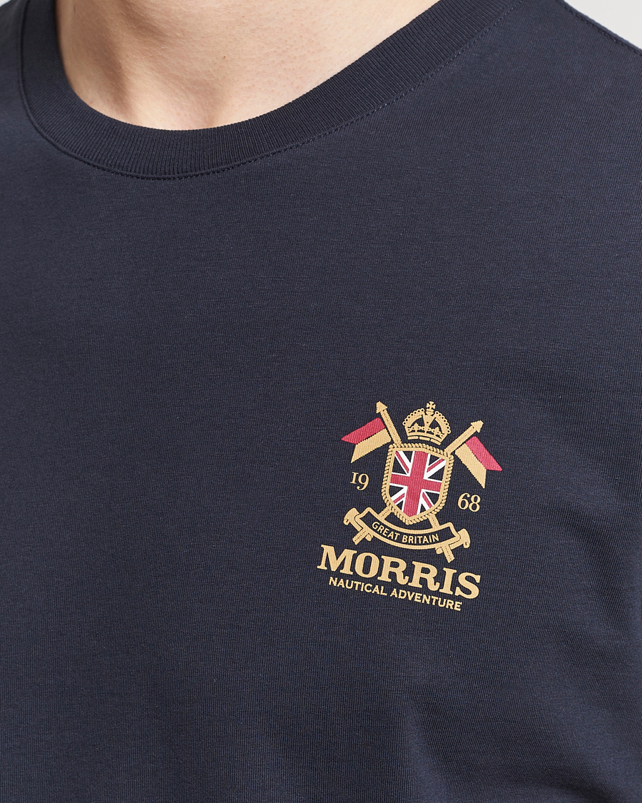 Uomini | T-shirt | Morris | Crew Neck Cotton T-Shirt Old Blue