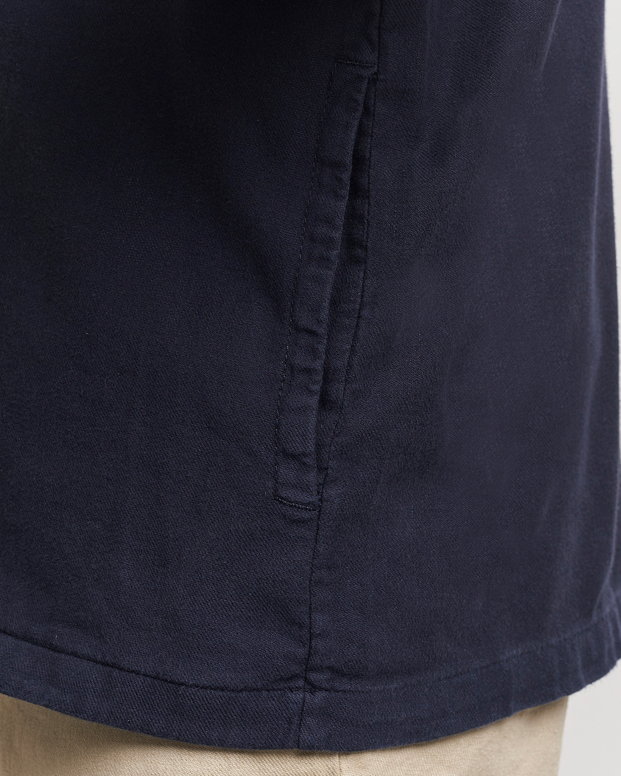 Uomini | Camicie | Morris | Linen Shirt Jacket Navy